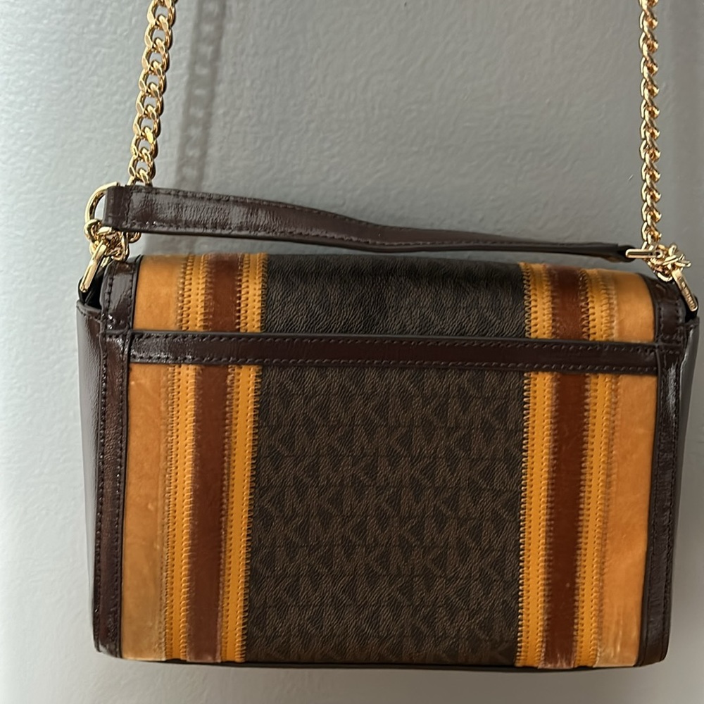 Michael Kors Kinsley Medium shoulder Flap Crossbody Marigold multi Color. EUC - Picture 7 of 16